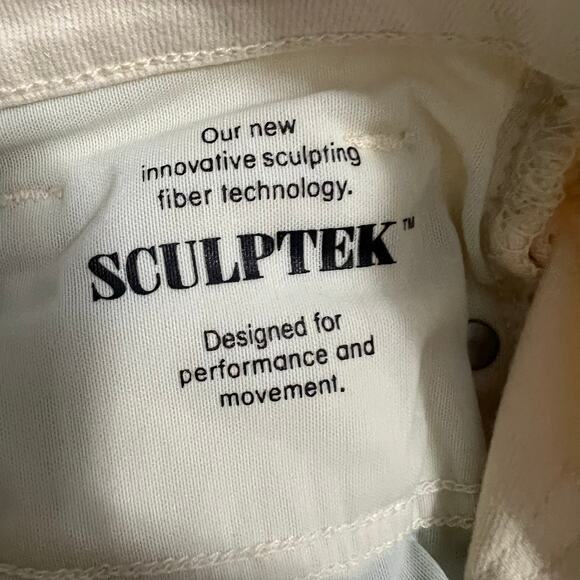 Athleta‎ Sculptek Flex Bone Cream Jeans Size 10 - Picture 8 of 9